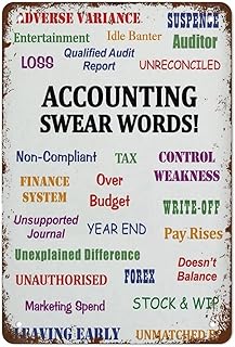 Accounting Swear Words Accountant Wall Art Accountant Gift Poster Print Office Decor Funny Vintage Tin Sign Vintage Metal Sign Garage Man Cave Shop Bar Decor 8x12 Inch