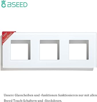 BSEED Glass Frame for Light Switch and Socket White 228mm