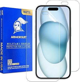 ArmorSuit 2 Pack Paper-Feel Texture Screen Protector for iPhone 15 [6.1-inch] Case Friendly MilitaryShield Matte Film - Made in USA
