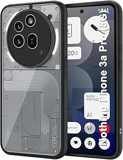 جراب حماية شفاف للغاية بحماية من الدرجة العسكرية مضاد للصدمات ومقاوم للاصفرار مع حماية للكاميرا، متوافق مع موبايل نوثينج 3a برو شبكة الجيل الخامس 5G من جرابست، إطار أسود