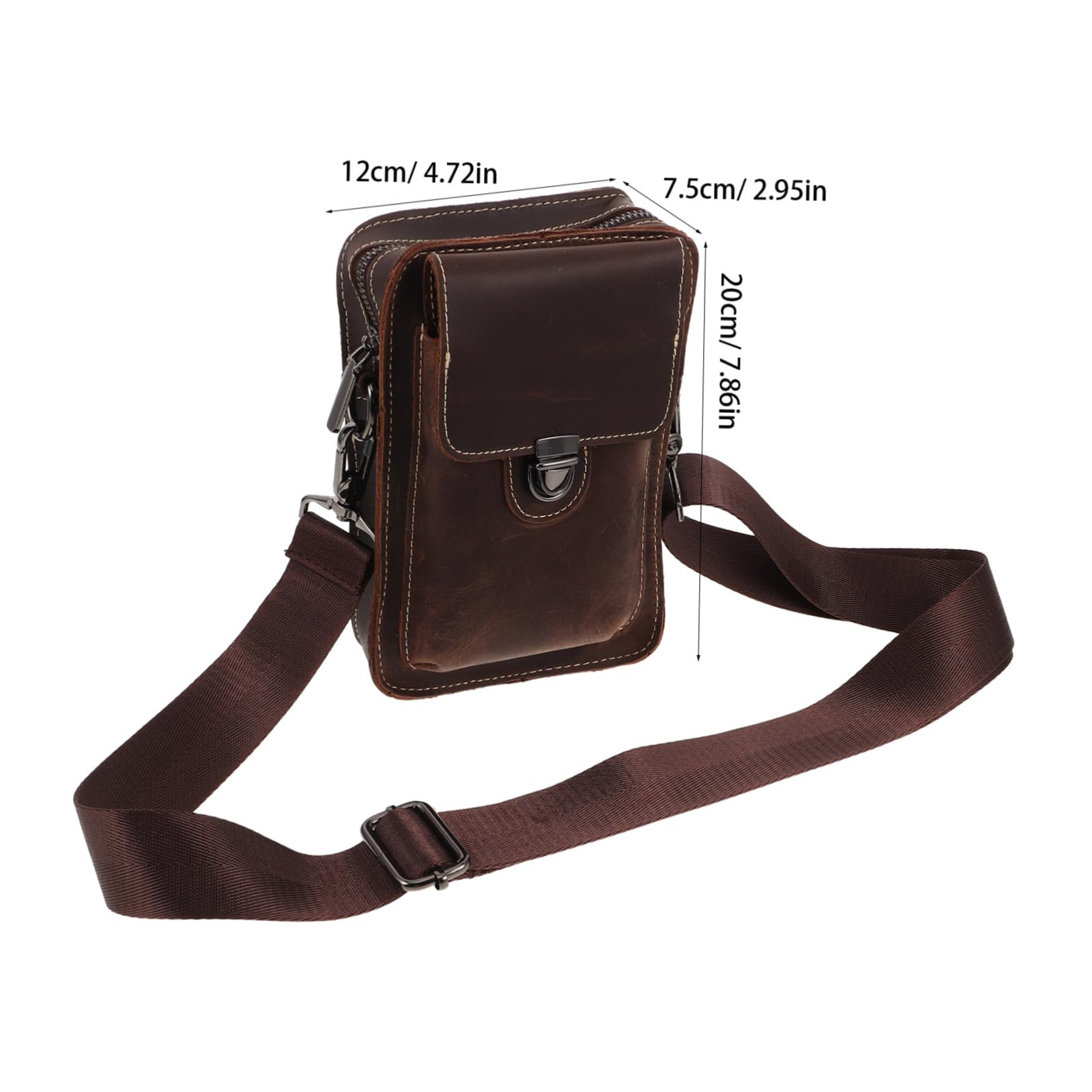 CALLARON Elegancka Skórzana Torba Telefon Ramię i Regulowany Pasek Wielofunkcyjna Torebka Telefon Do Noszenia Crossbody Mężczyzn i Kobiet Torba Podróżna Kolorze Kawy
