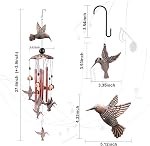 Wind Chimes for Outside, Metal Memorial Wind Chimes with S Hook for Home Patio Porch Garden or Backyard Outdoor Decor-Ideal Gift for Women (Bird)