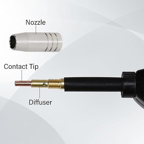 Miniatura 7 de Weldpro 130A MIG - Antorcha de pistola de soldadura MIG, repuesto de pistola de cable de 15 pies para MIG210LCD, Omni 210, MIG155GD, perfecta para
