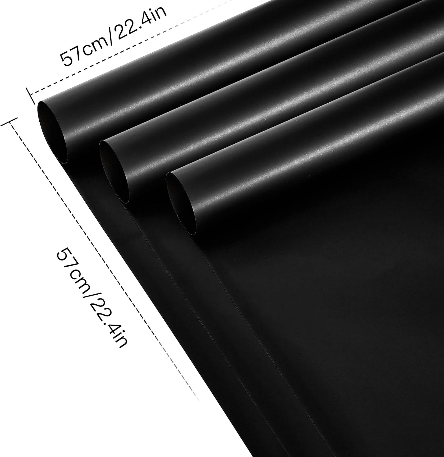 WRAPAHOLIC 20 Sheets Flower Wrapping Paper - 22.4 x 22.4 inch Pure Black Water-Resistant Floral Bouquet Wrapping Paper, Florist Supplies Packaging for Wedding Birthday Gift DIY
