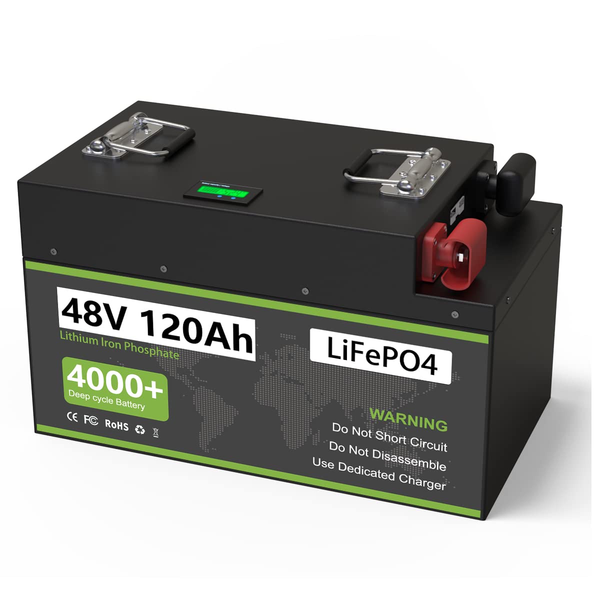 Amazon | 48V 120Ah LiFePO4 大容量リン酸鉄リチウムイオン 電池、内蔵 