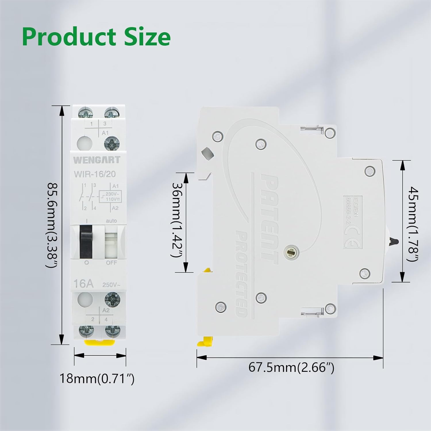 Wengart WIR-16 Pulse Relay Product Dimensions