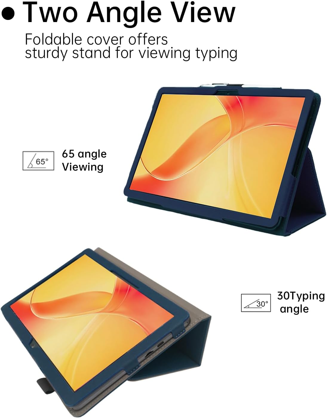 Case for PRITOM B8/PRITOM L8/VASOUN Tab8 Tablet 8 Inch，Premium Leather Business Folio Stand Cover with Hand Strap for Tablet,Blue.