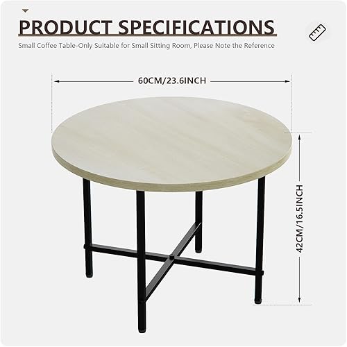 Miniatura 2 de Mesa de centro redonda, moderna mesa de centro pequeña, mesa de té para sala de estar, escritorio de oficina, balcón, fácil de instalar, escritorio