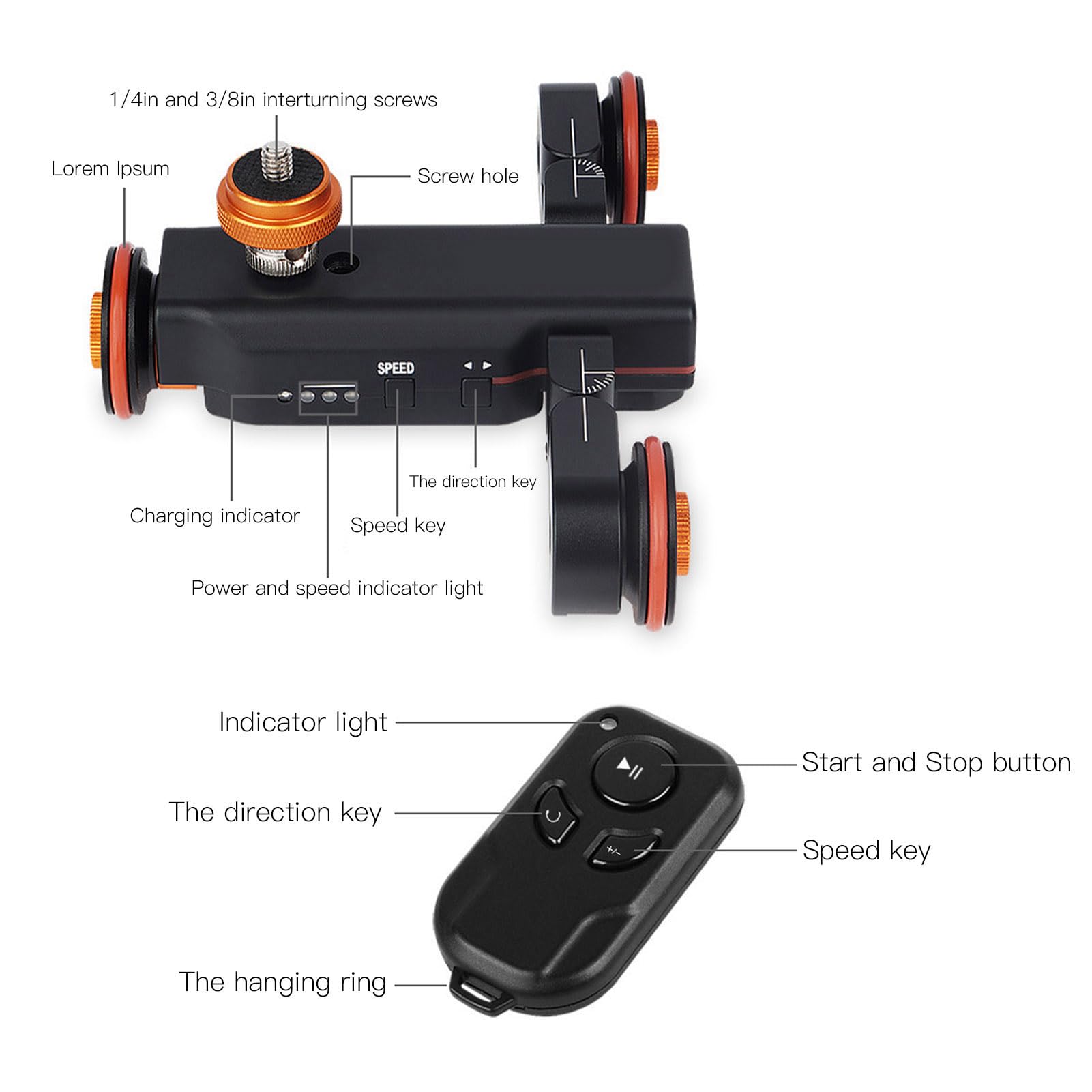 Caméra Dolly Skater Mini Bureau 10 Kg Rail De Charge Coulissant Pour