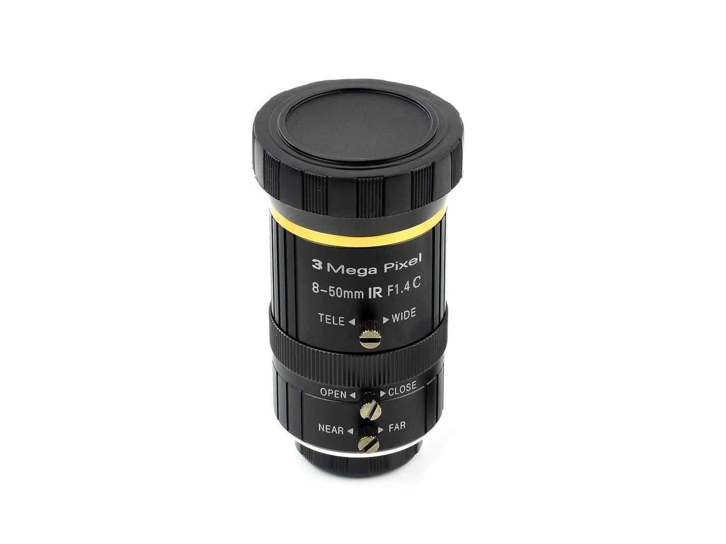 Waveshare Quality Industrial Zoom Lens 8-50mm Adjustable Focal Length with Adjustable Angle of View C-Mount Compatible with Raspberry Pi Camera