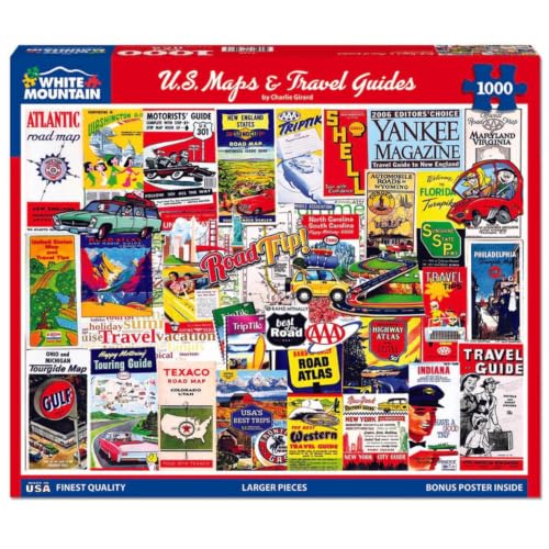Rompecabezas White Mountain de 1000 piezas, Mapas de EE. UU. y Guías de viaje | Piezas grandes, regalo para adultos y familia, 24"x30" miniatura 1