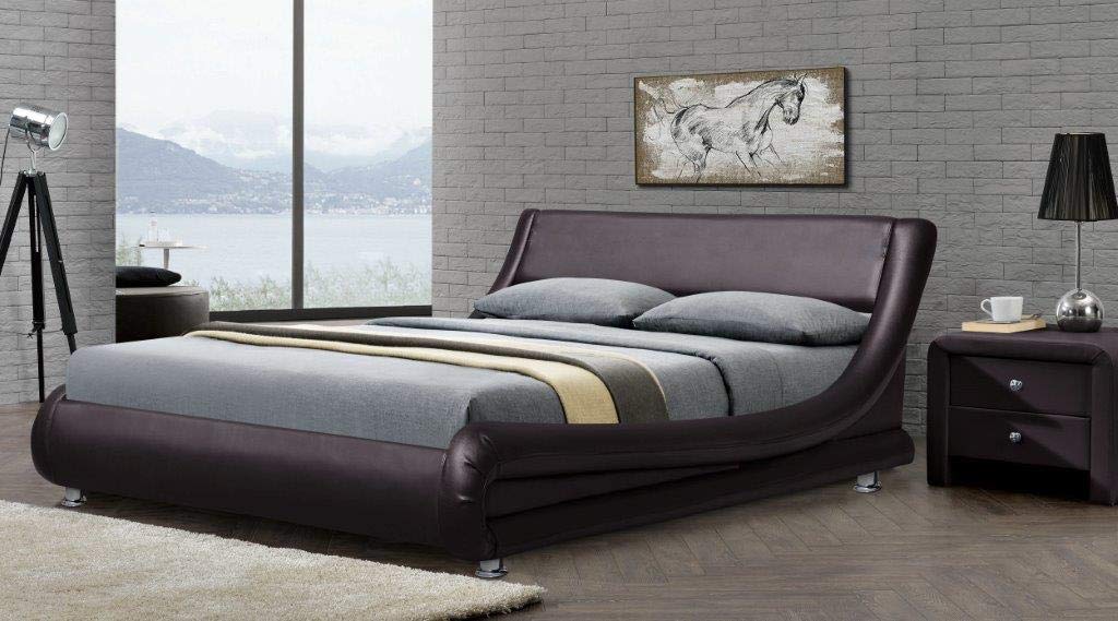 Comfy Living Faux Leather Italian Designer Chocolate Kingsize 5ft Bedframe