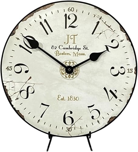 Reloj de pared blanco vintage  Mecanismo de cuarzo ultra silencioso  Hecho a mano en Estados Unidos hermoso color nítido duradero  Viene en 8