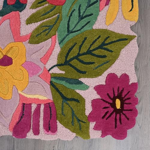 Tapete de lana floral multicolor 8' x 10' miniatura 4