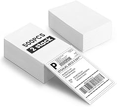 500 Sheets (2 x 250 Sheets) 4 x 6 Inch Shipping Labels Self-Adhesive 100 mm × 150 mm Thermal Labels BPA-Free Address Labels Self-Adhesive for Most Label Printers, Ideal for Package Tracking.