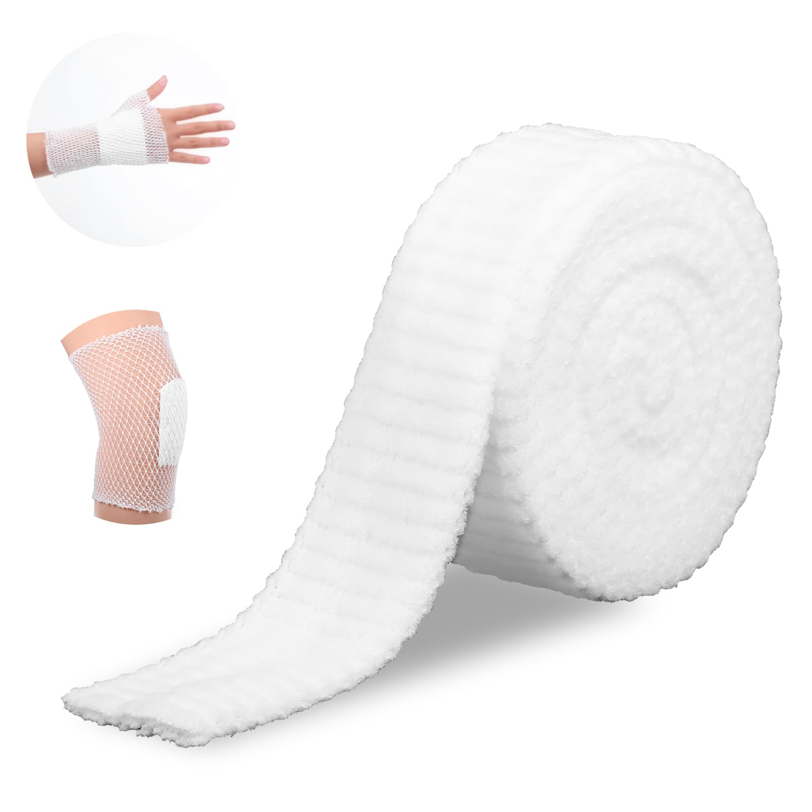 1 rolka bandaża na wąż z elastycznym bandażem na nogi 3,8 cm x 2 m, oddychający bandaż siatkowy, wąż na nogi i ramiona