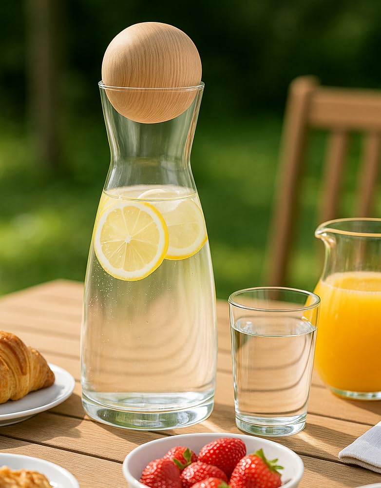1 Liter Karaffe mit Zirbenkugel - Wasserkaraffe (Zirbenkaraffe-1L)