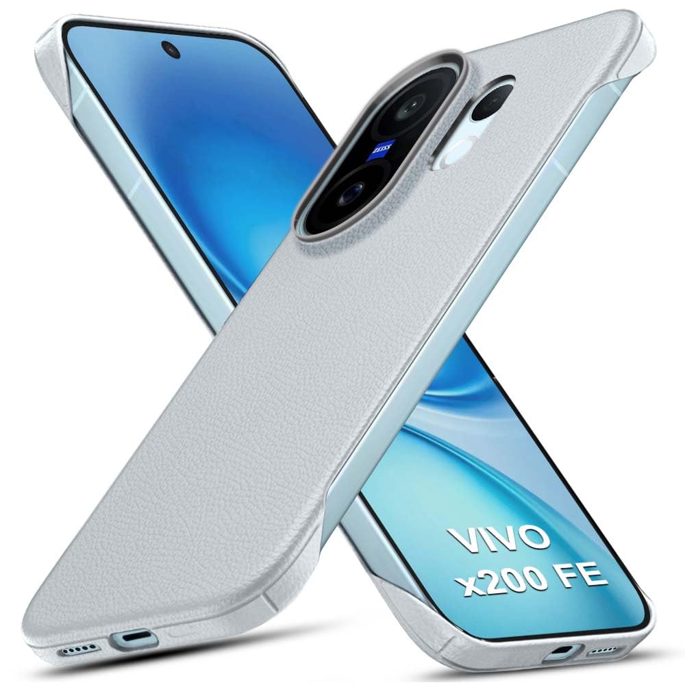 TheGiftKart Hybrid Ultimate Slim Back Case Cover for Vivo X200 FE 5G | Lightweight Profile | Hard Back Case Cover for Vivo X200 FE 5G (PC & TPU, Metal Camera Ring, Leather Texture Finish, Grey)-image-23