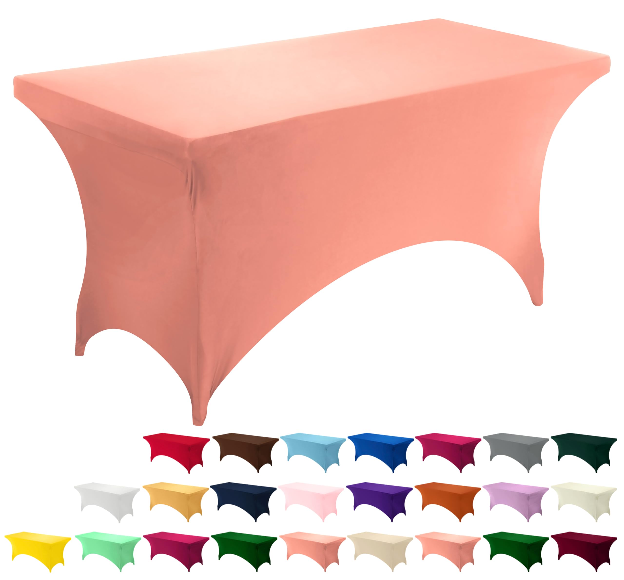 Utopia Kitchen Spandex-Tischdecke – 6 Fuß, Waschbar, Knitterfrei, Für Hochzeit & Party