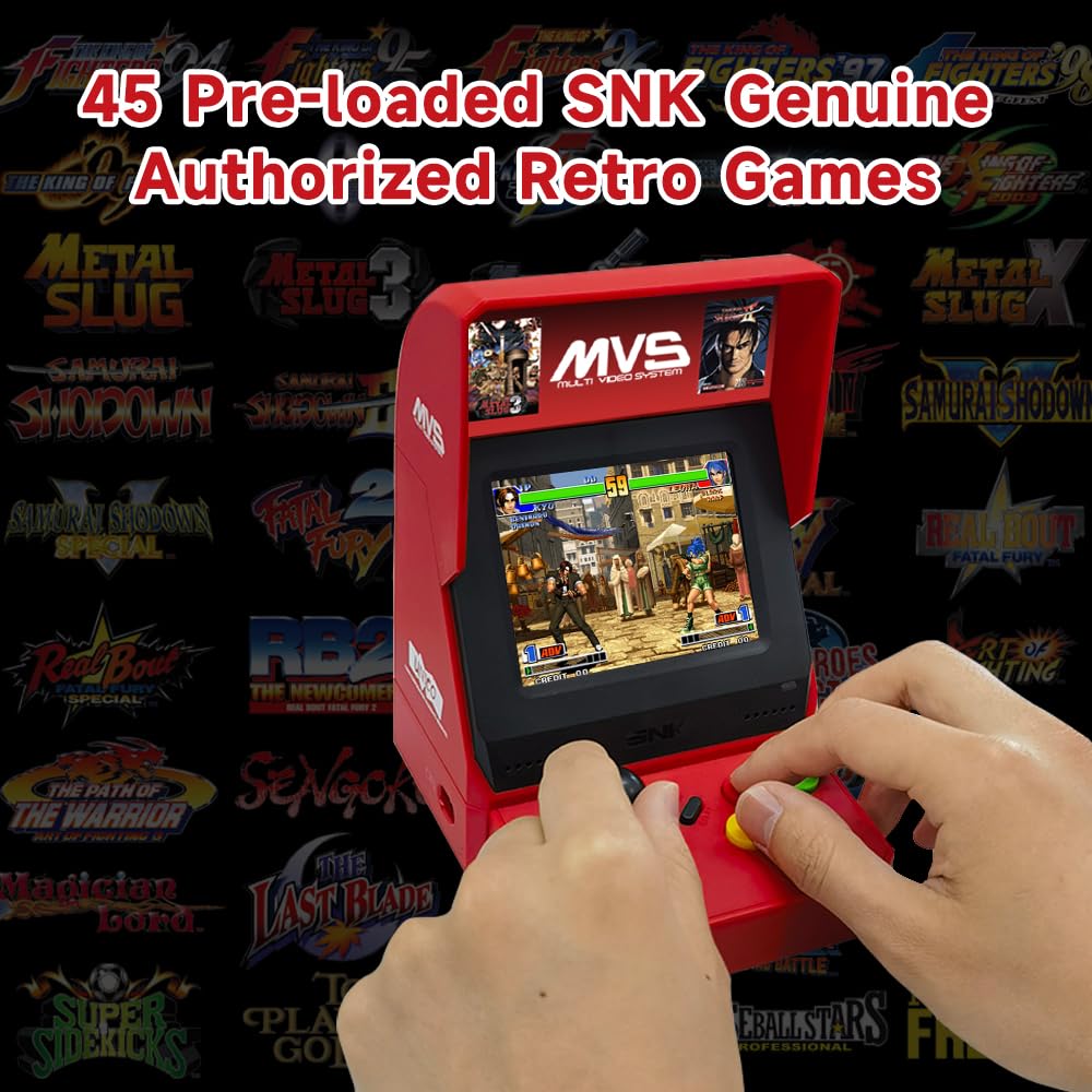 NEOGEO MVS Mini Arcade Console - 45 Preloaded Classic SNK Games