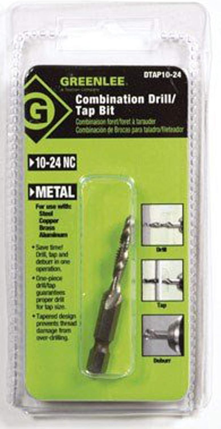 Greenlee Drill/Tap Bit Hss 1/4 " Hex For Use In Steel, Cu, Brass