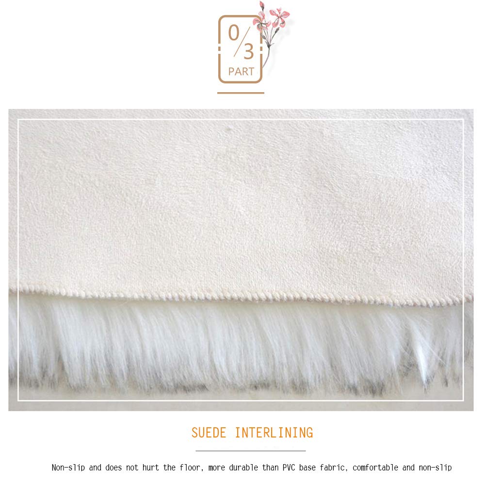 GueTTO Tappeto in finta pelliccia di agnello, a pelo lungo, finta pelliccia di agnello, tappeto per letto e divano, F, 70 x 120 cm
