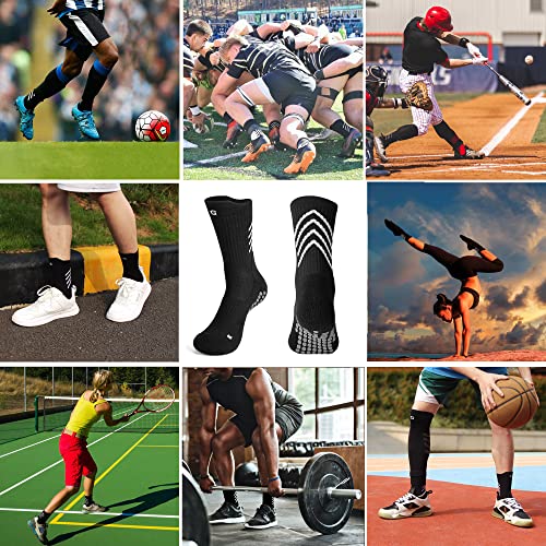 Gogogoal Anti-Slip Football Sock Men Women Grip Rugby Sock Non-Slip Athletic Trainning Sock Soccer Yoga Tennis Boxing Cricket Black L 1P #TOP6
