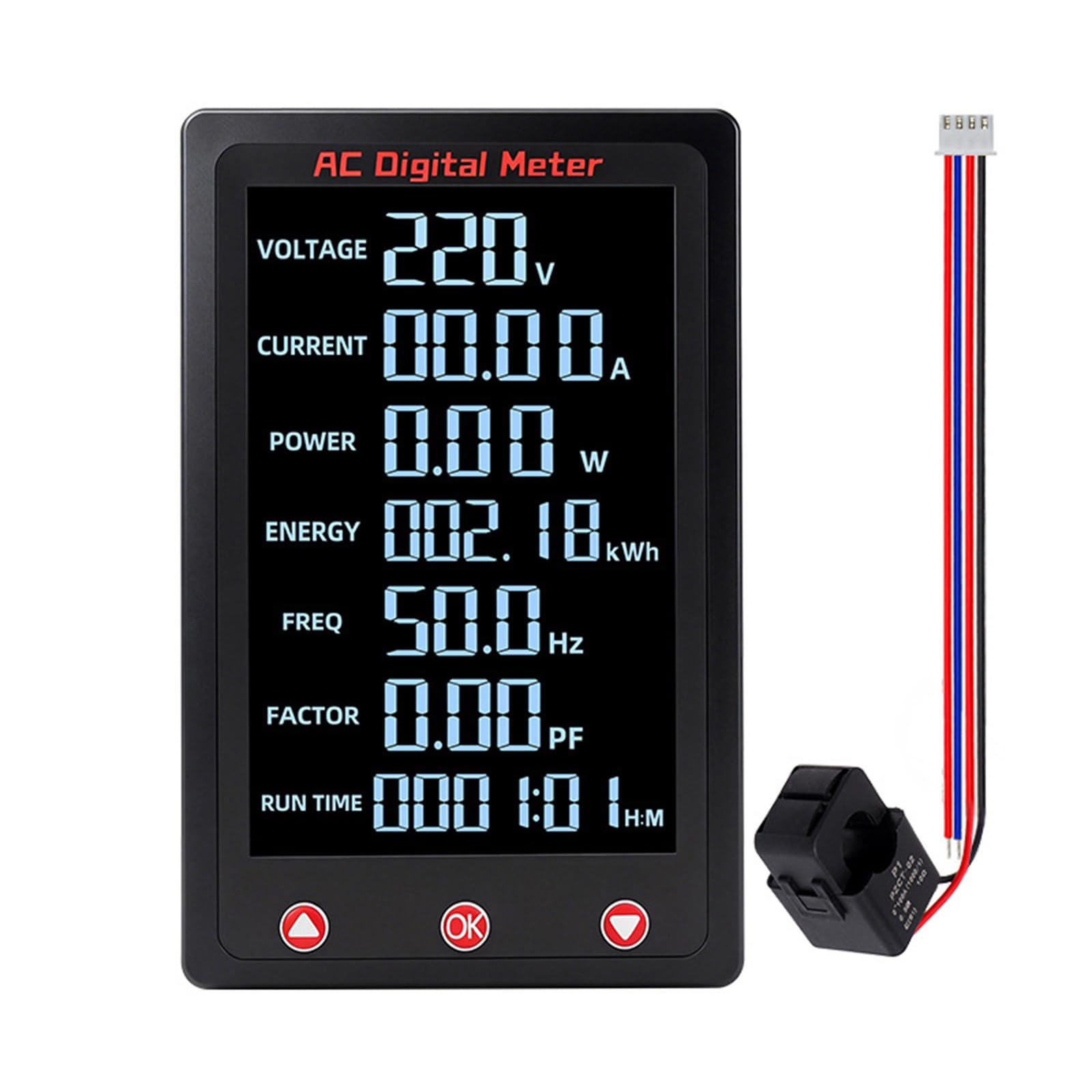 Zbiianxer With Switching Accuracy Digital Power Meter With Lcd Display And Backlight For Current Power Consumption Meter