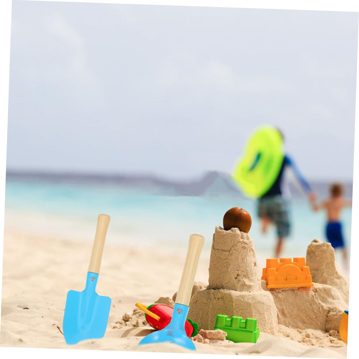 Secchiello e Paletta da Spiaggia per Bambini Ferro Legno | Atmosfera Estiva, Giochi Spiaggia, Giocattoli da Spiaggia, Kit di Giocattoli da Spiaggia, Giochi Anni Ragazzo Ragazza