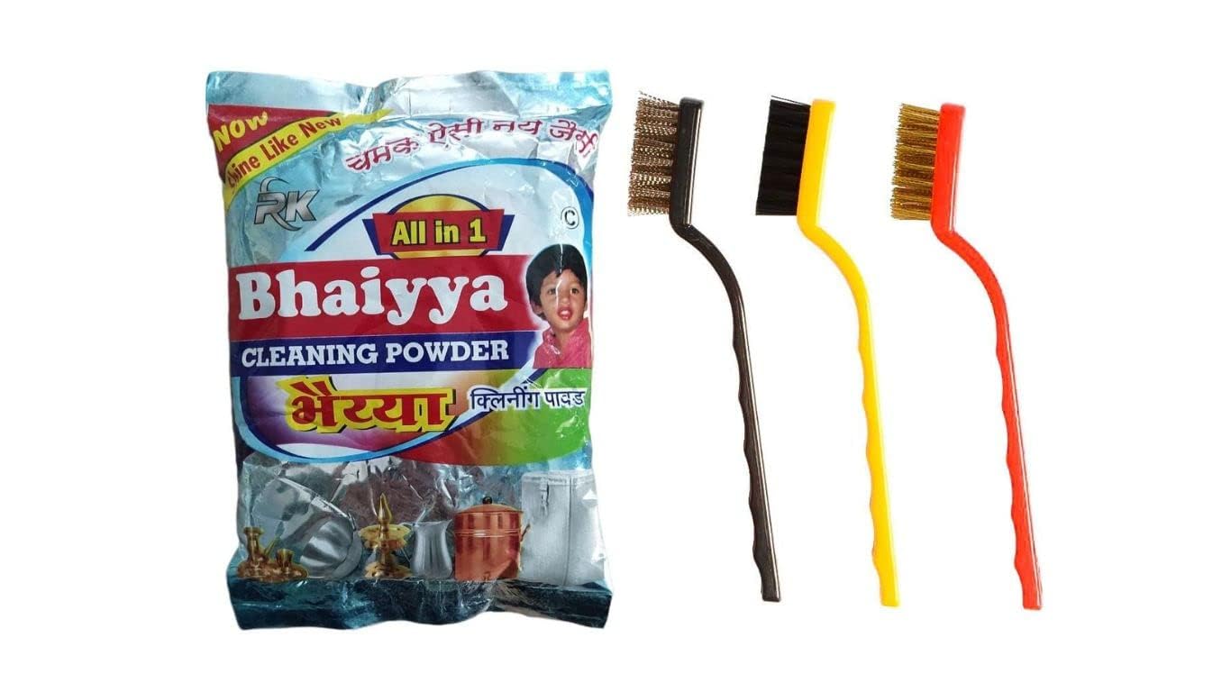 All In One Bhaiyya Cleaning Powder -200gms PACK of 12 with Multipurpose cleaning Brush Set (B0CBTSK45D) Amazon Price History, Amazon Price Tracker