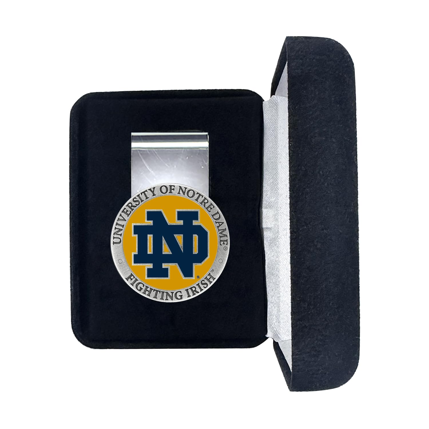 Notre Dame Money Clip | Durable Money Holder | Intricately Crafted Metal Pewter Alma Mater Inlay, Stainless Steel, normal, Stainless Steel, normal-image-3