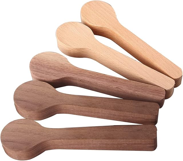 AOHAO 5Pcs Wood Carving Spoon Blank Kit Beech and Walnut Unfinished Spoon Portable Wood Carving Block Wooden Whittling Art Supplies for Beginner Expert DIY Wood Craft(5pcs)