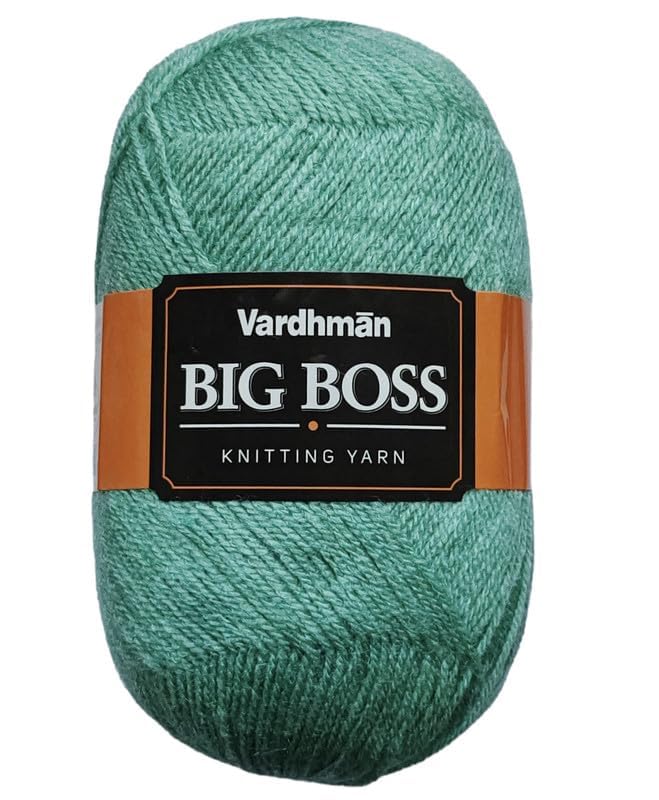 Image of NTGS Vardhman Big boss Wool Hand Knitting Soft Fingering Hank Yarn (1 Ball 200 gram Each) (Mint Shade no-54, 600 Gram)