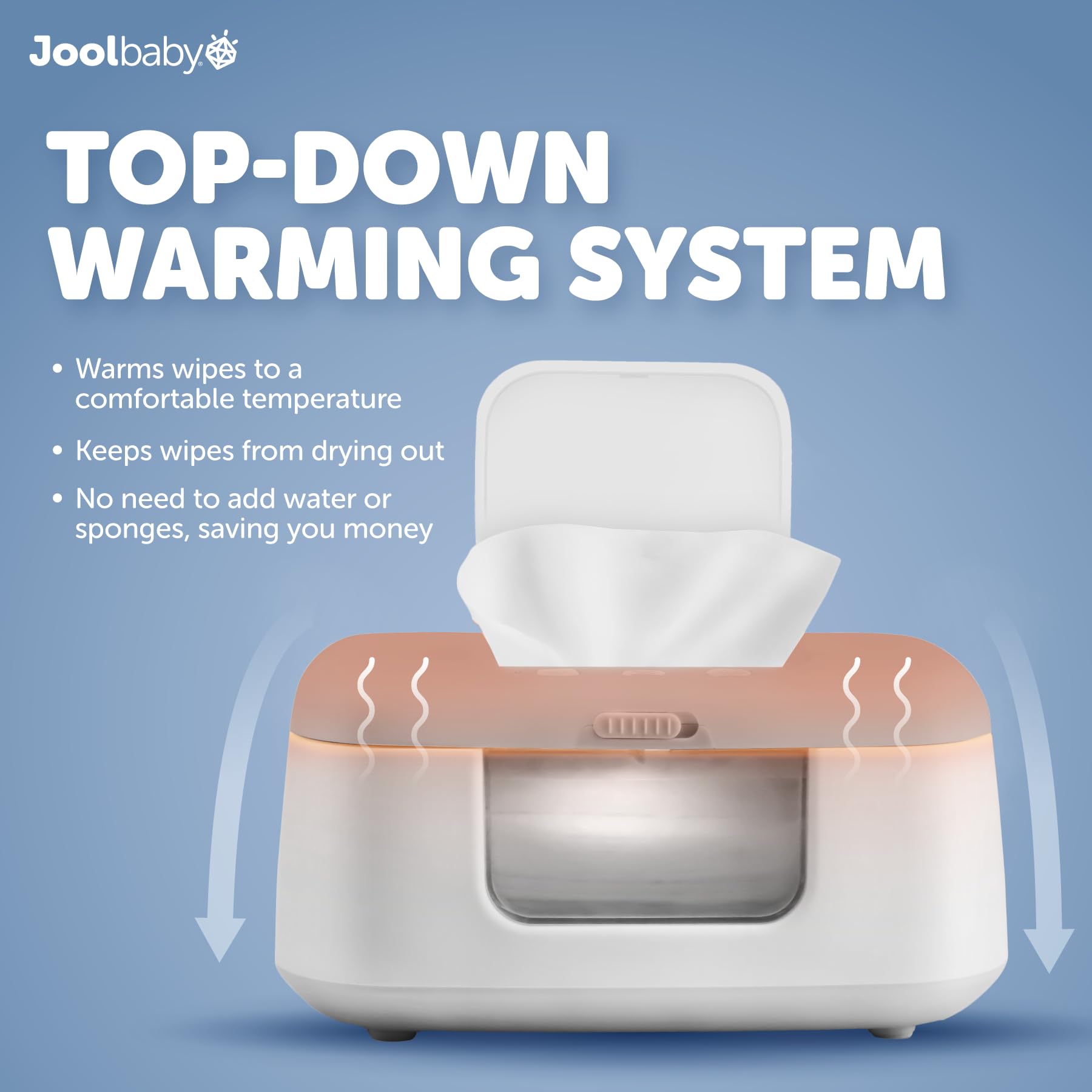 Jool Baby TinyBums Chauffe-lingettes pour bébé avec lumière LED changeante et interrupteur marche/arrêt (gris)