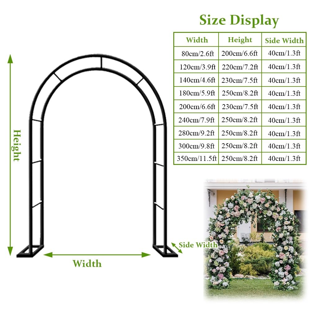 Rosenbon traliccio da giardino in metallo per rose rampicanti, 0,8 x 2 m, elegante, bianco, decorazione per matrimoni, facile da montare, supporto stabile per piante, 120 cm x 220 cm