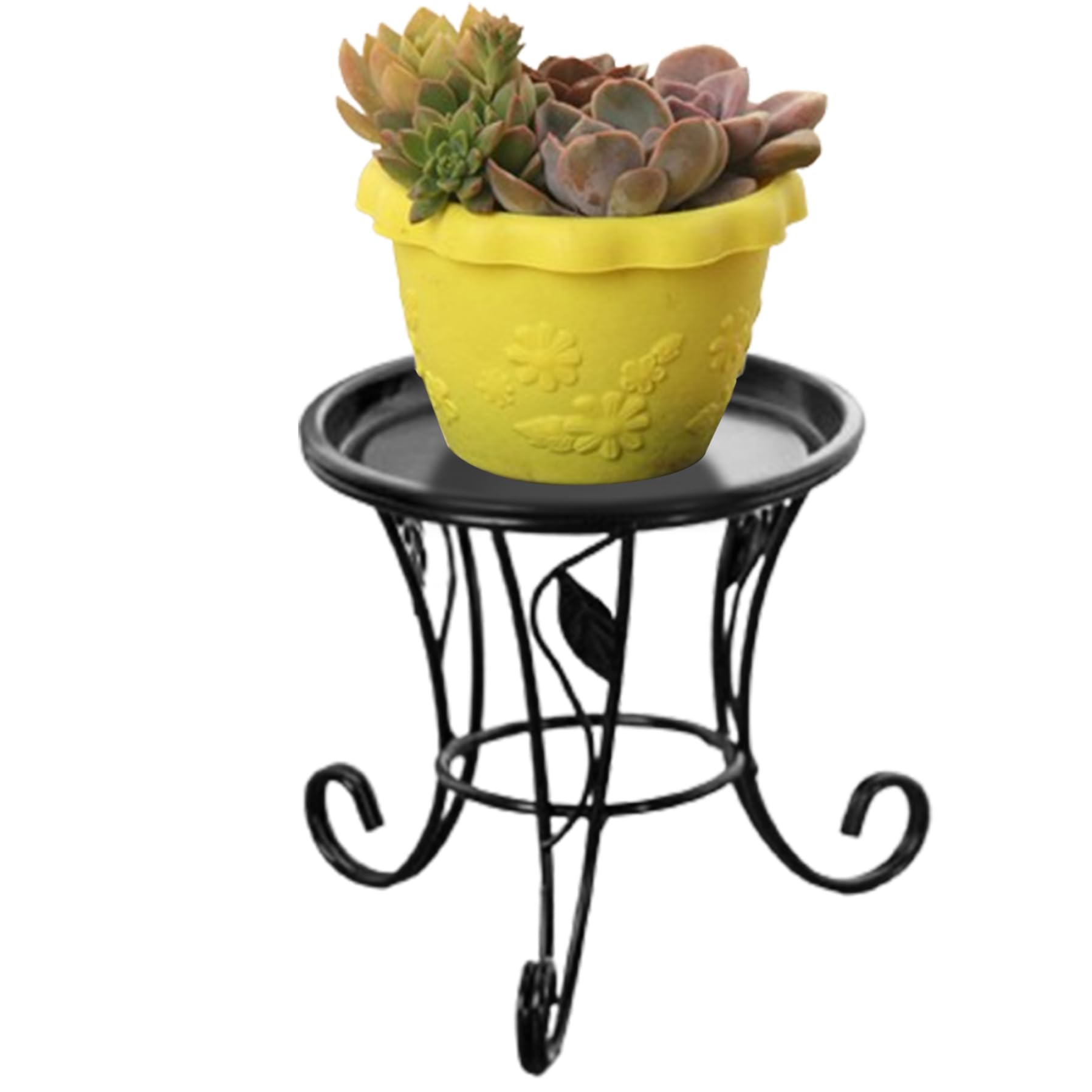 Support pour petit pot de fleurs robuste et antirouille rehausseur stable de 13,5 cm