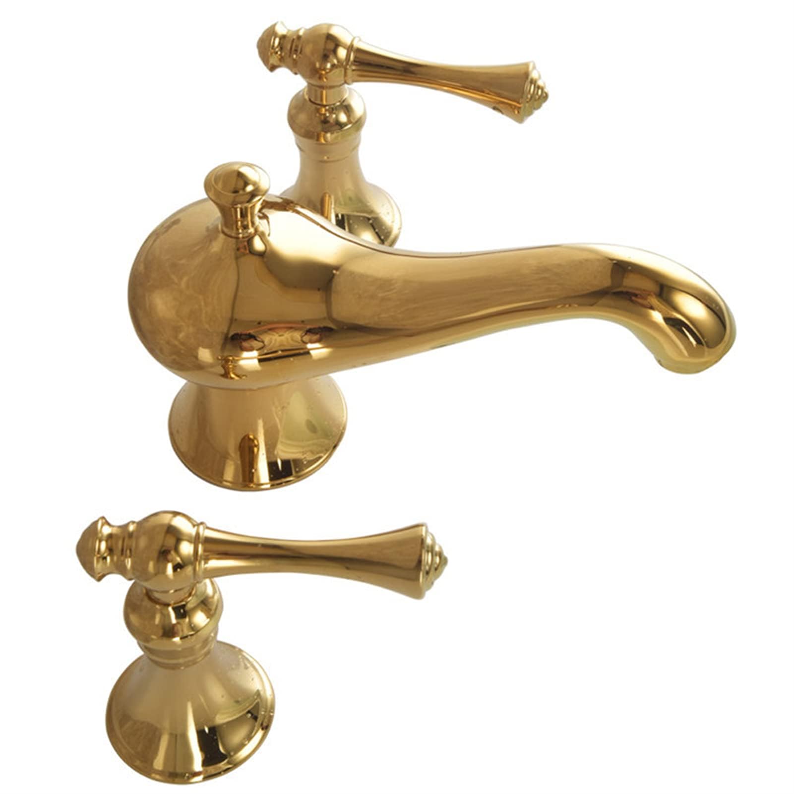 Robinet de lavabo élégant pour salle de bain moderne mitigeur trois trous ambiance épurée
