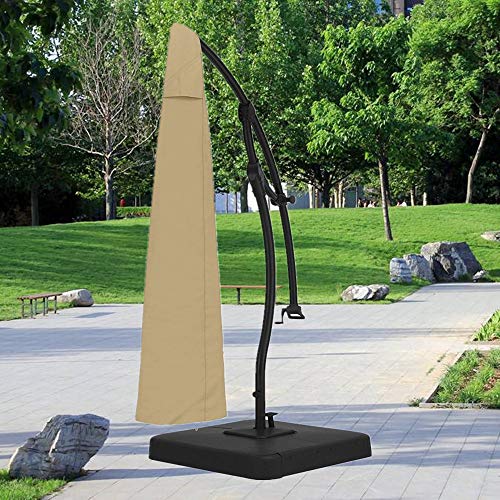 boyspringg Patio Offset Hanging Umbrella Cover Waterproof Market Parasol Cover Durable 600D Cover for Offset Patio Umbrella Large (Beige) - Thumbnail 2