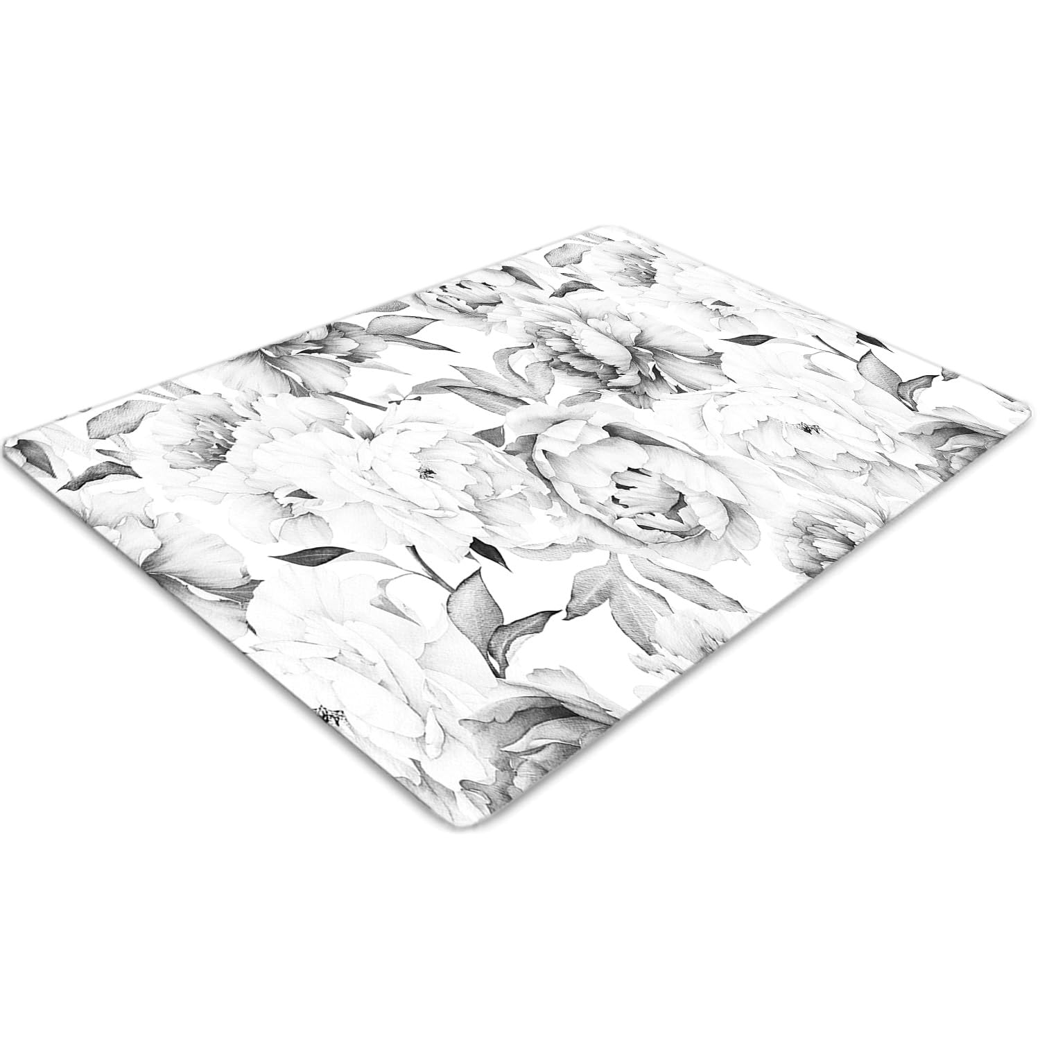 Tapis de chaise 140x100 cm en PVC imperméable et antidérapant avec motif de pivoine
