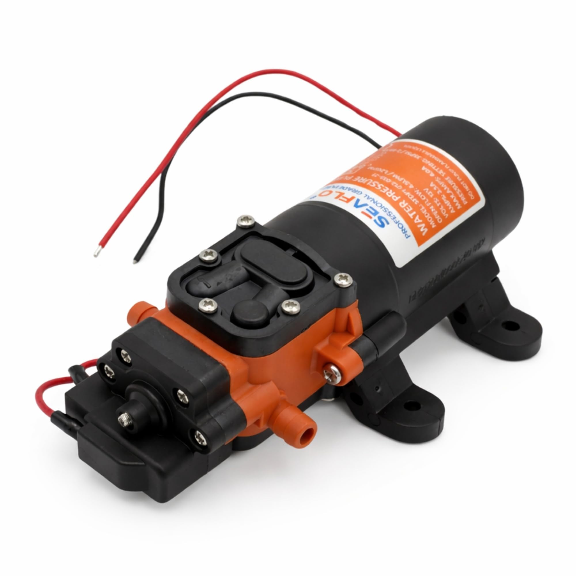 21-Series Water Pressure Diaphragm Pump - 12V DC, 1.2 GPM, 35 PSI with Adjustable Pressure Switch, Self-Priming, Quiet Operation for RV, Boat, and Off-Grid Applications