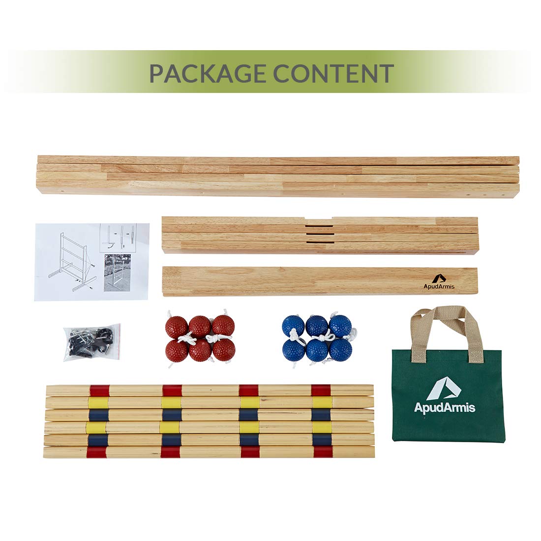 ApudArmis Ladder Toss Game Set, Pine Wooden Golf Ladder Lawn Game with
