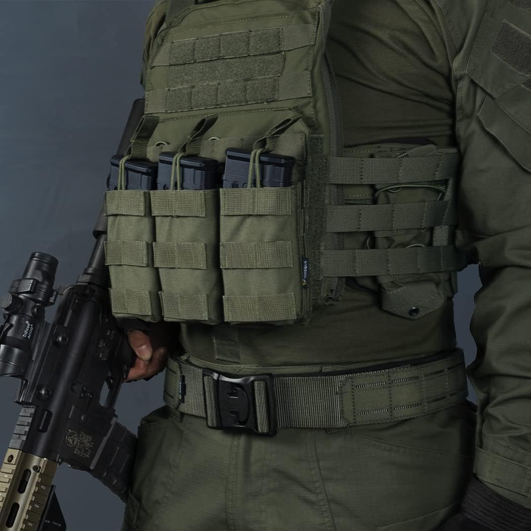 IDOGEAR Triple Mag Pouch Open Top 5.56mm Magazine Pouch Fit for M4 M16 AR-15 Tactical Molle Mag Carrier 500D Nylon Airsoft Hunting Military Gear