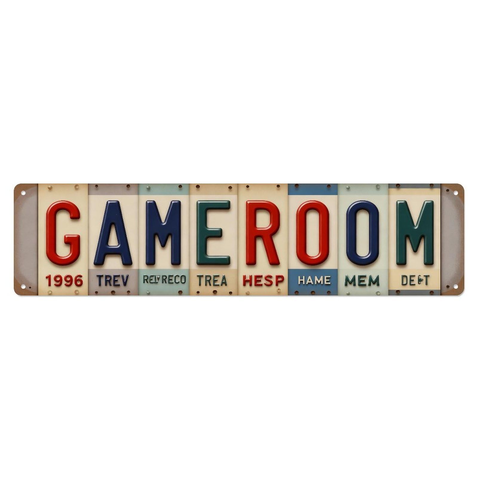 Gameroom License Plate Art Metal Tin Sign Plaque