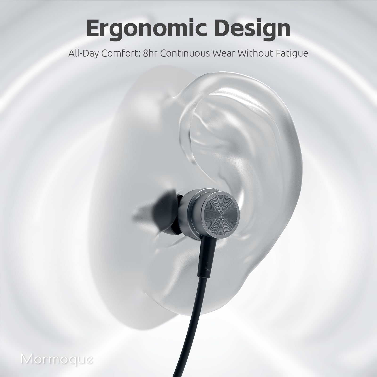 MORMOQUE Cuffie Bluetooth con archetto da collo, auricolari wireless con interruttore magnetico, microfono integrato, 40 ore di riproduzione, ENC + IPX6 impermeabile HD bass, per sport, corsa