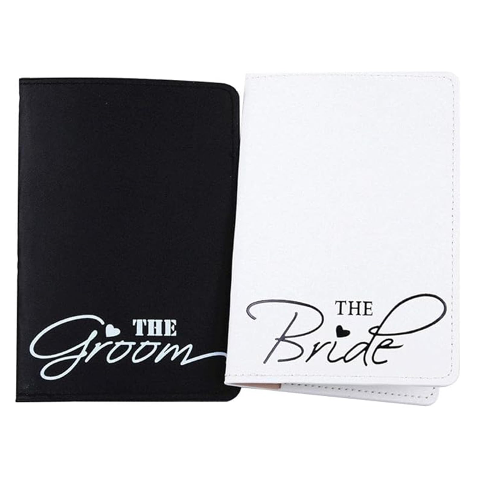 Mr and Mrs Passport Covers, Leather White Black Name ID Identifier Bag for Couples Honeymoon Couples