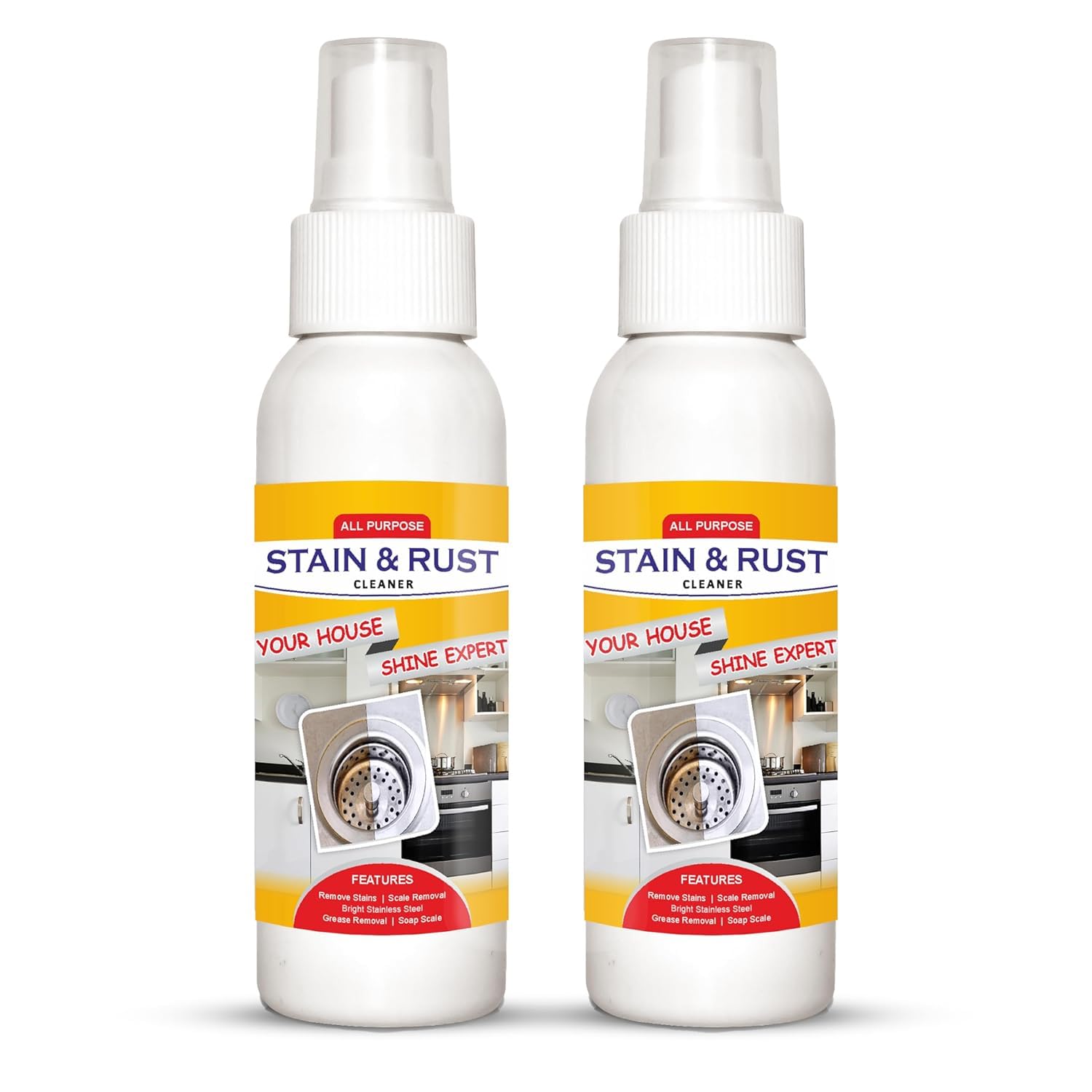Stain & Rust Remover Spray for Iron, Steel, Metal, Rust Stains Cleaning for Kitchen, Bathroom, Household Cleaner to Loosen Stuck & Rust Parts, Dirt & Tough Stains, 200ml, Pack 2 (B0DF51FWD3) Amazon Price History, Amazon Price Tracker