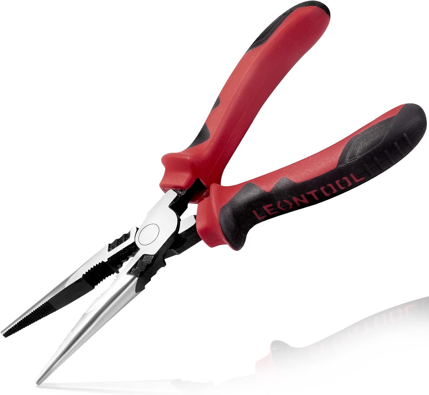 High Leverage Long Nose Pliers with Wire Cutter Serrated Jaws 8-Inch Heavy Duty Screw Nipper Multi-function Professional Hand Tool 35% Less Effort