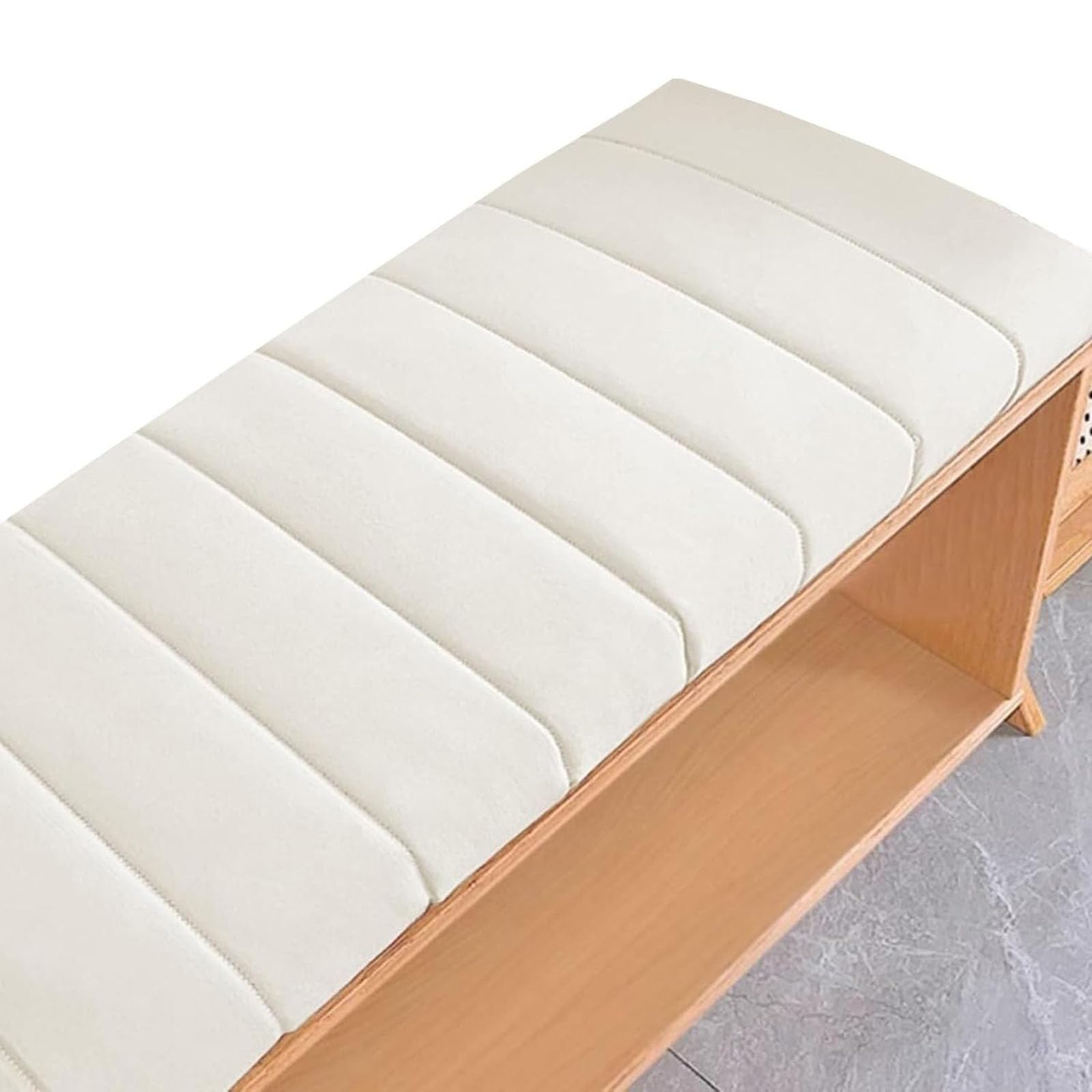 Cuscino per Panca, Cuscino per Panca, Cuscino per Sedia da davanzale, Lavabile, sfoderabile, Cuscino Antiscivolo per Altalena da Giardino per Interni ed Esterni, Bianco, 120x50 cm