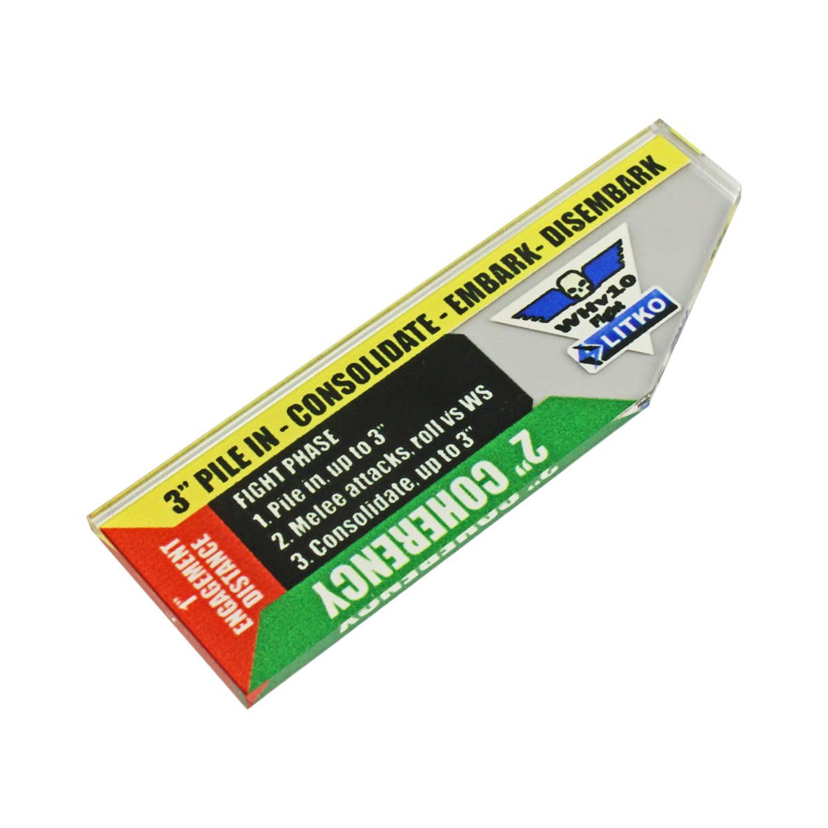 LITKO Gauge Set | Compatible with Warhammer 40K 10th Edition | Movement | Shooting | Fight | Close Combat | WH40K Templates (3-inch Fight Gauge)