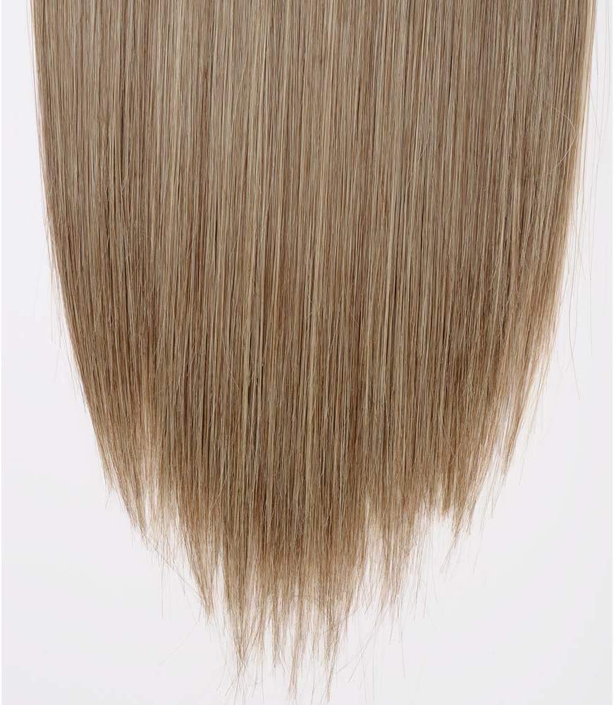 23"(58cm) SEGO Extensiones de Clip Pelo Sintético Se Ve Natural 8PCS [Arena Oscura mezcla Rubio Claro] Cabello Liso Largo Postizos Pelucas para Mujer (140g) — view 3
